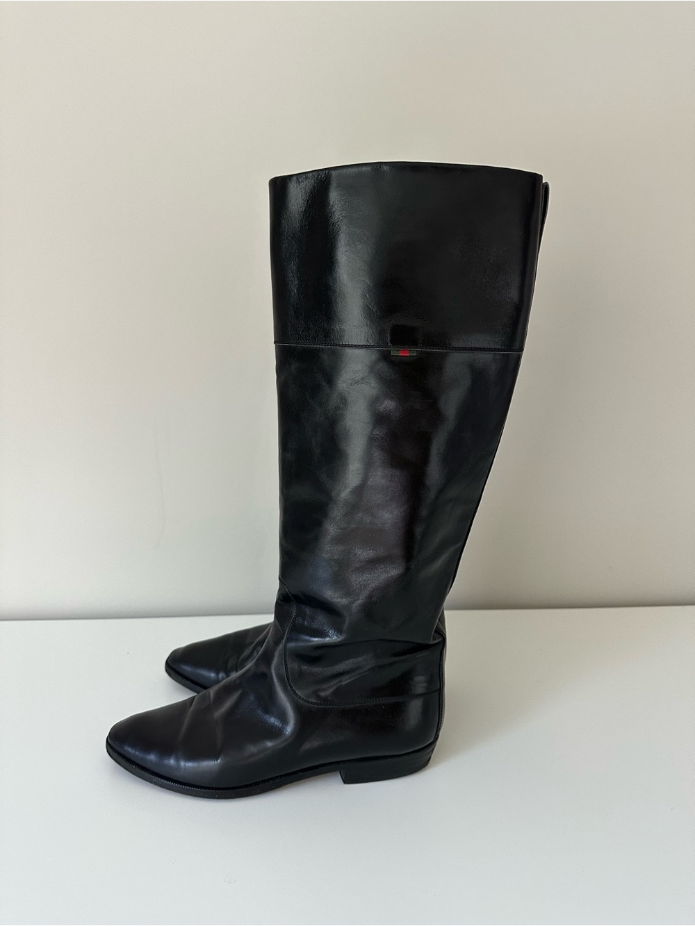 Gucci Black Leather Over-the-Knee Boots